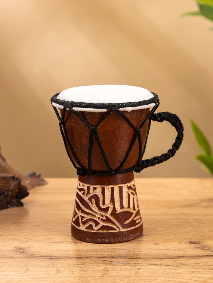 Сувенирный музыкальный инструмент барабан джембе «Светлый», 12×9×9 см, МИКС - Фото 1