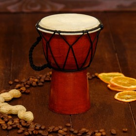 Сувенирный музыкальный инструмент барабан джембе «Классика», 15×10×10 см, дерево, кожа
