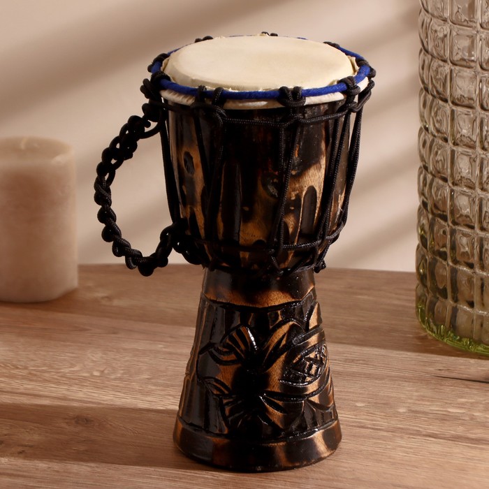 Музыкальный инструмент барабан джембе "Тёмный" 26х14х14 см МИКС - Фото 1