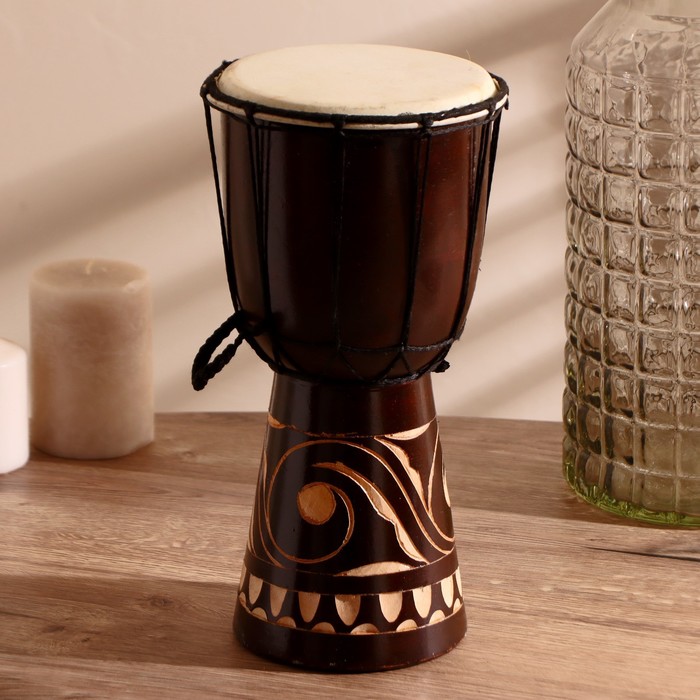 Сувенирный музыкальный инструмент барабан джембе «Светлый», 30×17×17 см, МИКС - Фото 1