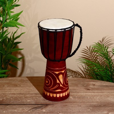 Сувенирный музыкальный инструмент барабан джембе «Светлый», 40×18×18 см, МИКС