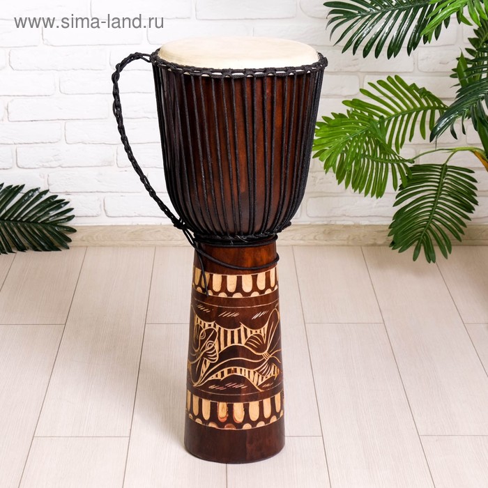 Сувенирный музыкальный инструмент барабан джембе «Светлый», 70×30×30 см, МИКС - Фото 1
