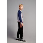 Толстовка для мальчика, рост 98 см, цвет серый меланж/тёмно-синий - Фото 2