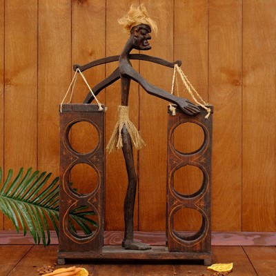 Подставка под бутылки «Абориген с коромыслом», 60×35×12 см