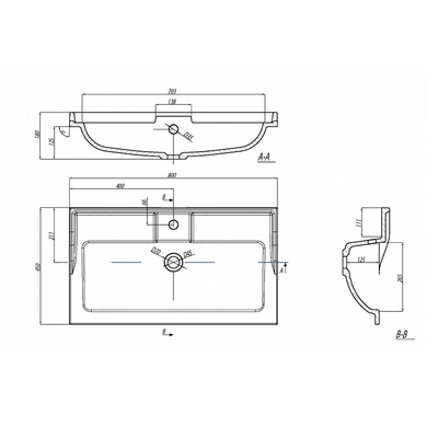 Раковина AQUATON Фабиа 80 белая 1A708031FB010