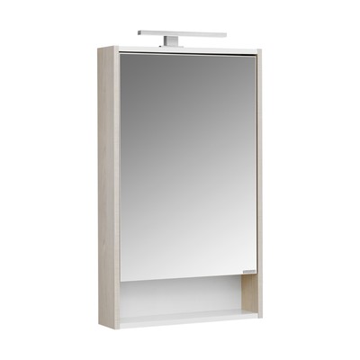 Зеркало – шкаф для ванной комнаты AQUATON «Рико 50», 510×135×860 мм, цвет белый/ясень фабрик