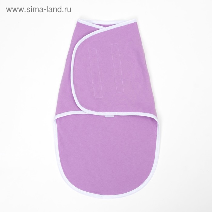 Пеленка-кокон на липучках, рост 50-62 см, цвет сиреневый, кулирка 1139 - Фото 1