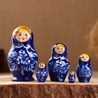 Матрёшка «Гжель», синее платье, 5 кукольная, 10 см - Фото 1