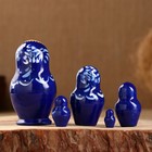 Матрёшка дерево «Гжель», синее платье, 5 кукольная, 10 см - Фото 2