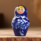Матрёшка «Гжель», синее платье, 5 кукольная, 10 см - фото 9869527
