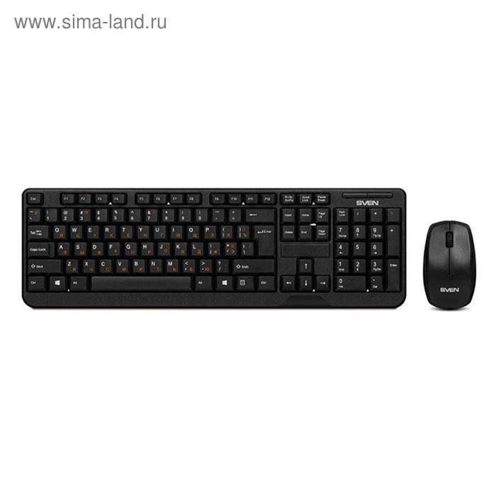 Комплект клавиатура и мышь Sven Comfort 3300 Wireless, беспроводной, мембранный, USB,черный - Фото 1