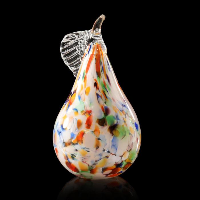 Сувенир стекло в стеклокрошку "Груша разноцветная" h 140 мм - Фото 1