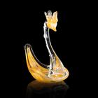 Сувенир стекло в стеклокрошку "Лебедь" желтый h 110 мм - фото 22594326