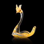 Сувенир стекло в стеклокрошку "Лебедь" желтый h 110 мм - фото 22594328