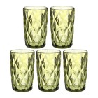 УЦЕНКА Набор стаканов 5 шт. «Круиз» 350 мл 8×8×12.5 см, зеленый - Фото 1