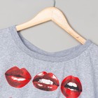 Комплект женский (футболка, бриджи) 146 цвет серый меланж, р-р 48 - Фото 3