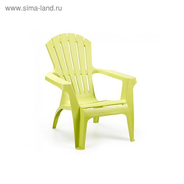 Кресло DOLOMITI, 75 × 86 × 86 см, пластик, фактура под дерево, зелёное - Фото 1