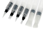 Набор кистей для каллиграфии, синтетика, 6 штук, круглые, плоские, с резервуаром для воды, туши, чернил - Фото 8