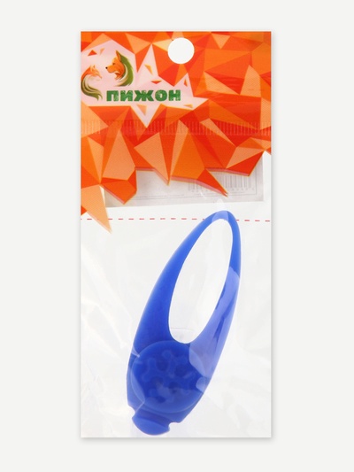 Световой маячок на ошейник/поводок «Лапка», 3 режима свечения, 3.2 см, силикон, синий