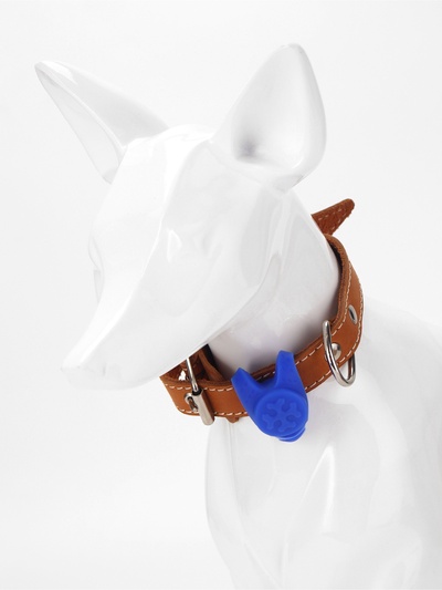 Световой маячок на ошейник/поводок «Лапка», 3 режима свечения, 3.2 см, силикон, синий