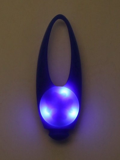 Световой маячок на ошейник/поводок «Лапка», 3 режима свечения, 3.2 см, силикон, синий