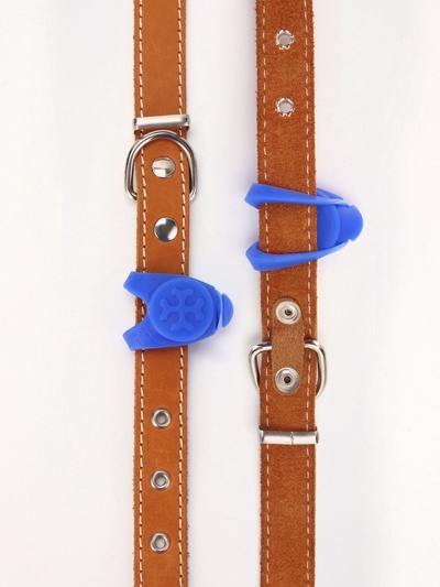 Световой маячок на ошейник/поводок «Лапка», 3 режима свечения, 3.2 см, силикон, синий