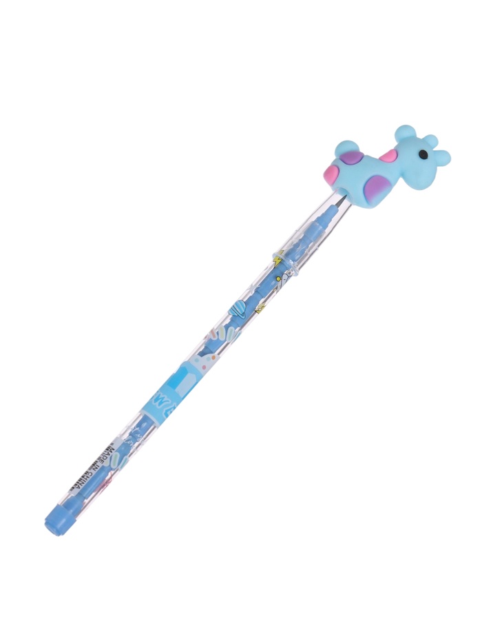 Карандаш-прикол секционный «Жираф», НВ, голубая фигурка - Фото 1