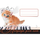 Музыка для детей. Тетрадь для нот. Рыжий котенок. - фото 109663821