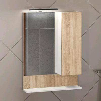 Зеркало шкаф для ванной комнаты Comforty «Рига 60», 600×800 мм, цвет дуб сонома