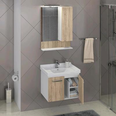 Комплект: тумба Comforty «Рига-60», цвет дуб сонома, раковина Comforty 9335-60