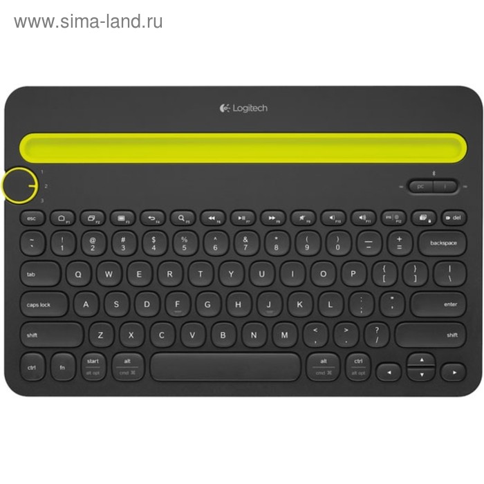 Клавиатура Logitech K480, беспроводная, мембранная, 81 клавиша, bluetooth, чёрно-жёлтая - Фото 1