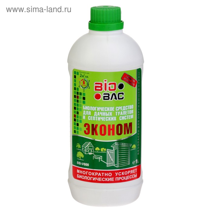 Средство для дачных туалетов и септиков BB-V600, биологическое180 дней, 1 л - Фото 1