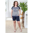 Комплект женский (футболка, шорты) Штиль-2 цвет чернильный, р-р 52 - Фото 1