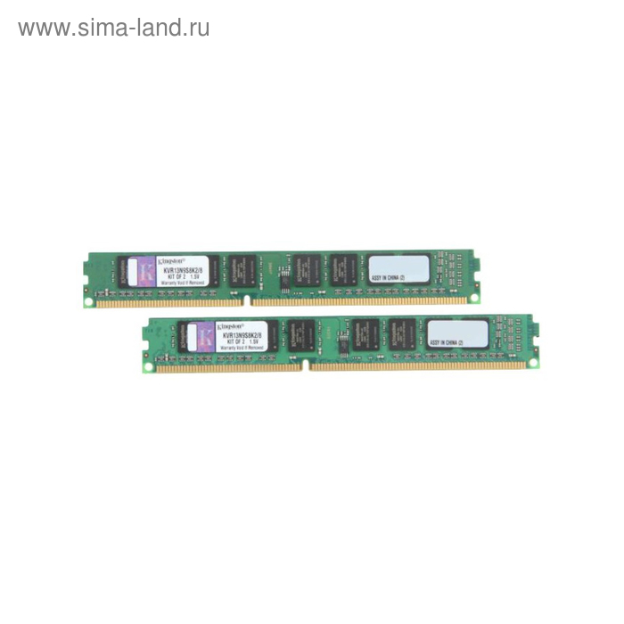 Память DDR3 2х4Gb 1333MHz Kingston KVR13N9S8HK2/8 RTL PC3-10600 CL9 DIMM SR x8 Kit of 2 1.5В - Фото 1