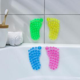Мини-коврик для ванны «Нога», 7,5×12 см, цвет МИКС
