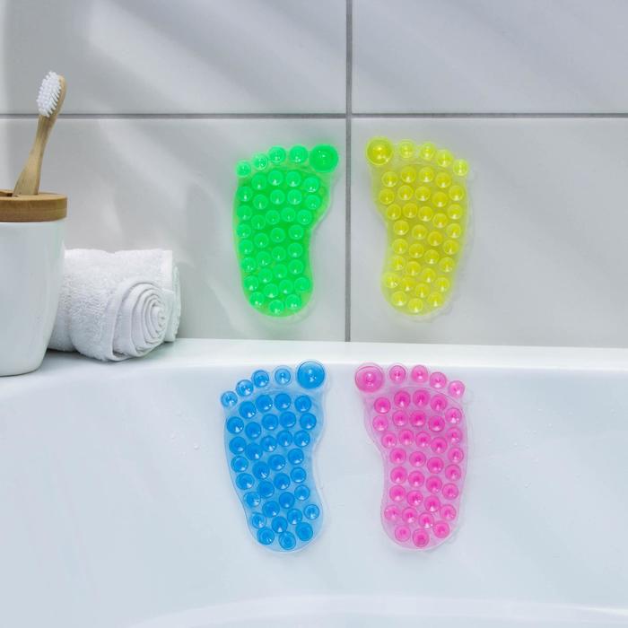 Мини-коврик для ванны «Нога», 7,5×12 см, цвет МИКС - Фото 1