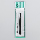 Пинцет, скошенный/прямой, широкий 8,5см, цвет чёрный - Фото 3