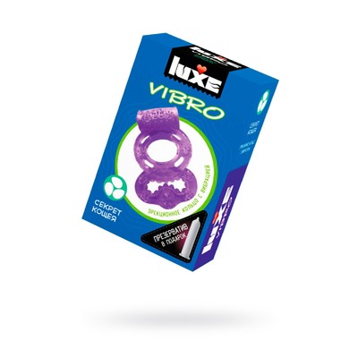Виброкольцо Luxe Vibro «Секрет кощея» + презерватив, 1 шт.