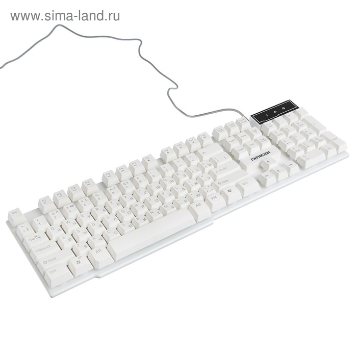 Клавиатура "Гарнизон" GK-200, игровая, проводная, механическая, 104 клавиши, USB, белая - Фото 1