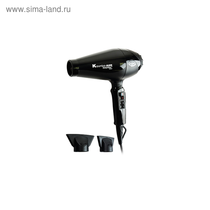 Фен Coif*in Korto KA2H, 2200-2400 Вт, 2 скорости, 4 режима, 2 насадки, ионизация, чёрный - Фото 1