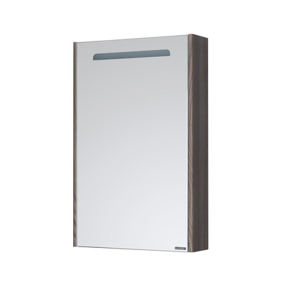 Зеркало - шкаф для ванной комнаты AQUATON «Сильва 50», с LED подсветкой, 500×140×780 мм, цвет дуб макиато