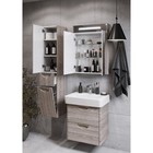 Зеркало - шкаф для ванной комнаты AQUATON «Сильва 60», с LED подсветкой, 600×140×780 мм, цвет дуб фьорд - Фото 4