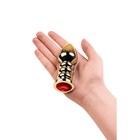 Анальная пробка Metal by Toyfa, золотистая, рубин, 10,5 см, d=4 см - фото 27778830