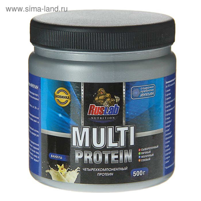 Протеин RusLabNutrition Multi Protein 70% (500г), ваниль - Фото 1