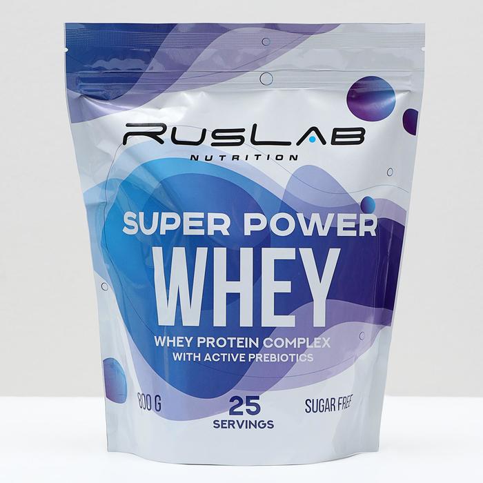 Протеин RusLabNutrition Super Power Whey Клубника со сливками, спортивное питание, 800 г - Фото 1