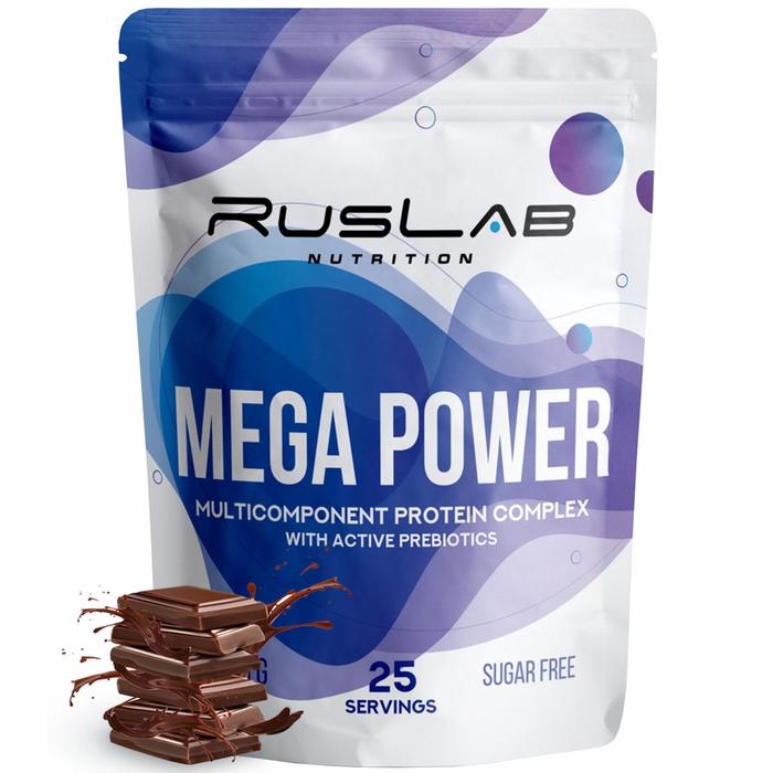 Протеин RusLabNutrition Mega Power Шоколад, 800 г - Фото 1