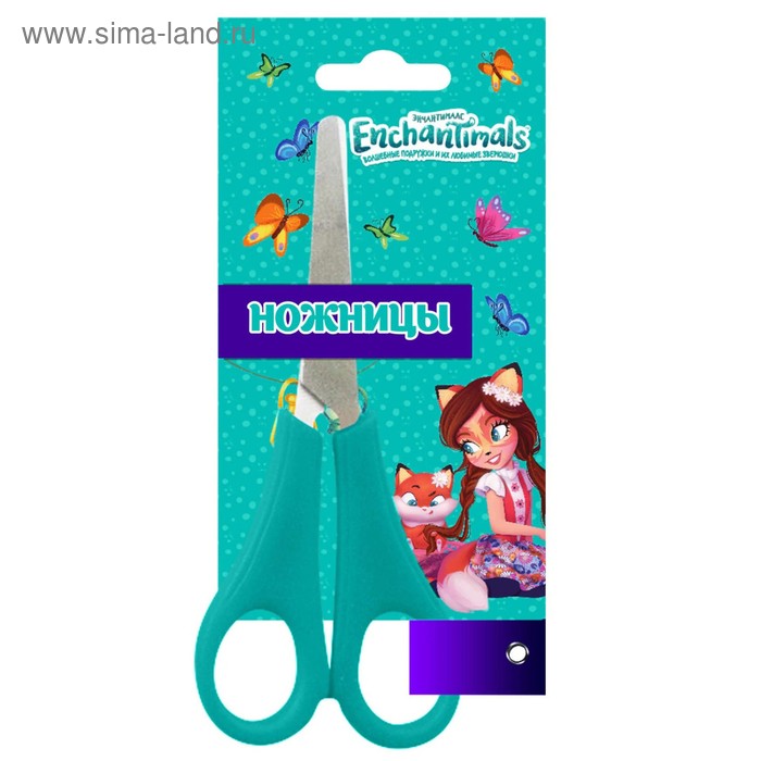 Ножницы 13см Mattel Enchantimals, с пластиковыми ручками, безопасно скругленные лезвия, блистер try-me-card - Фото 1