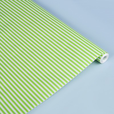 Бумага упаковочная крафт "Полоски салатовые", 0,5 х 10 м, 70 г/м² /м2