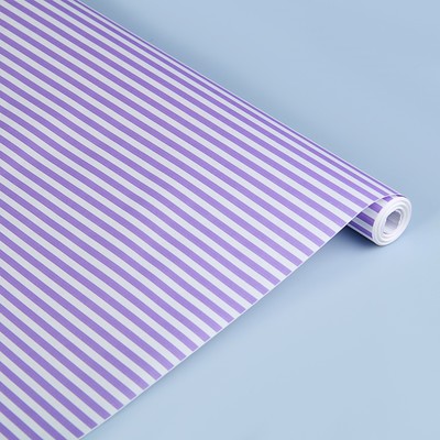 Бумага упаковочная крафт "Полоски сиреневые", 0,5 х 10 м, 70 г