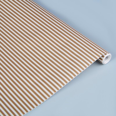 Бумага упаковочная крафт «Полоски коричневые» 0,5 х 10 м, 70 г/м² /м2